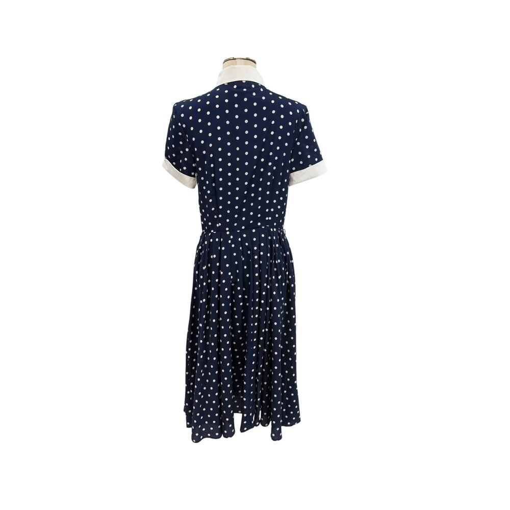 Unique Vintage x I Love Lucy Navy White Polka Dot Ricardo Swing Dress NWT Medium - Picture 8 of 14